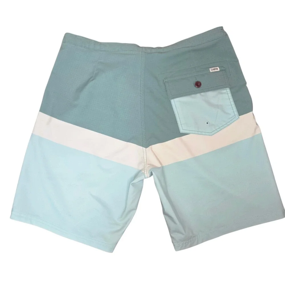 Katin Mens 32 Stanley Blue Colorblock Stretch Hybrid Board Swim Shorts